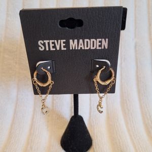 Steve Madden Women's Chain and Casted Stone "C" Letter Initial Earrings …